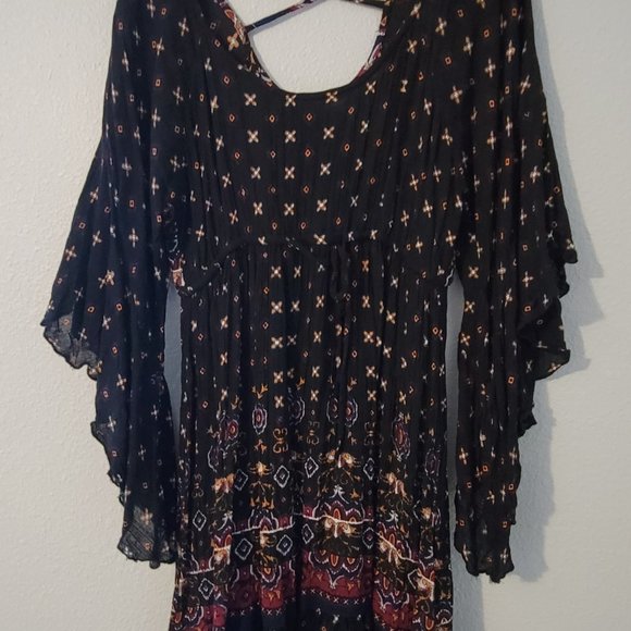 WOMENS GYPSY DRESS-BLACK - Picture 4 of 7